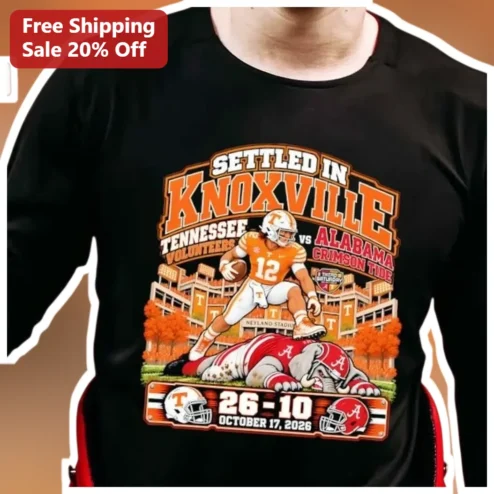 Settled in Knoxville Tennessee Volunteers vs Alabama Crimson Tide Long Sleeve Tee