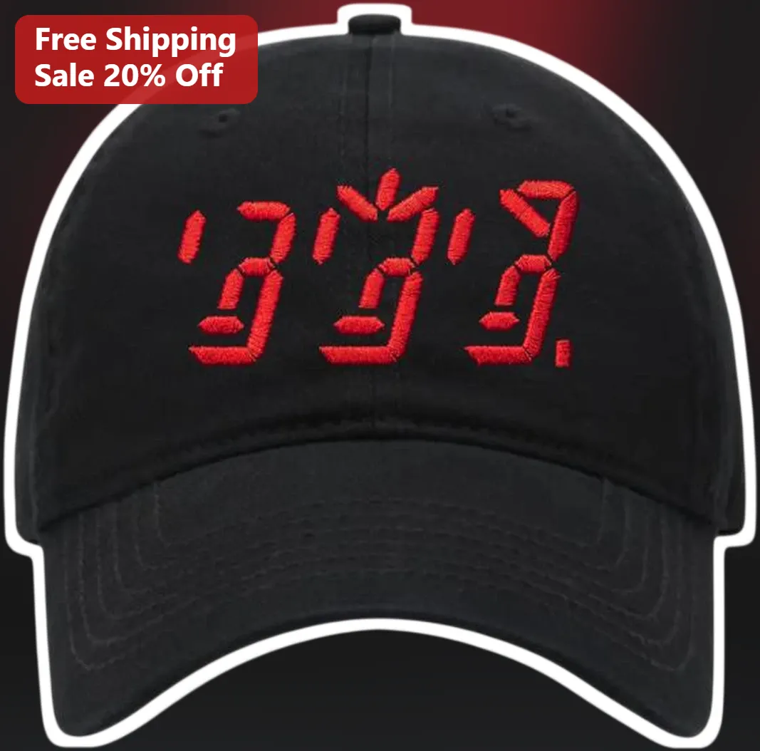 Seven Segment Digital Font Hat Retro Tech LCD Style Baseball Cap for Gamers Programmers