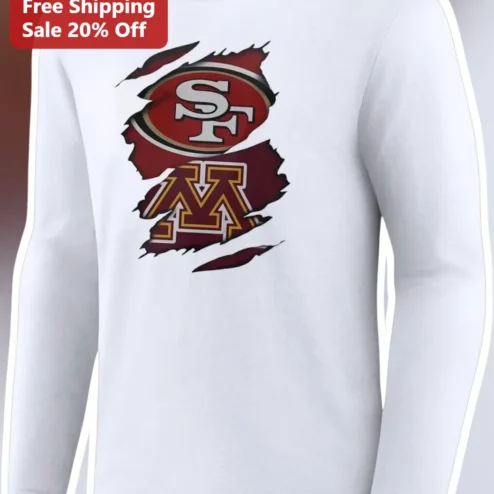SF 49ers vs Minnesota Gophers Rivalry Long Sleeve Tee Vintage Sports Fan Gift