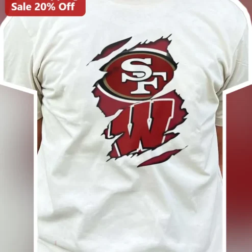 SF 49ers Wisconsin Badgers Crossover Graphic Tee for Sports Fans