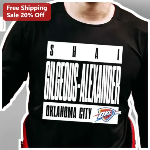 Shai Gilgeous-Alexander Oklahoma City Thunder Long Sleeve Shirt SGA NBA Fan Gear