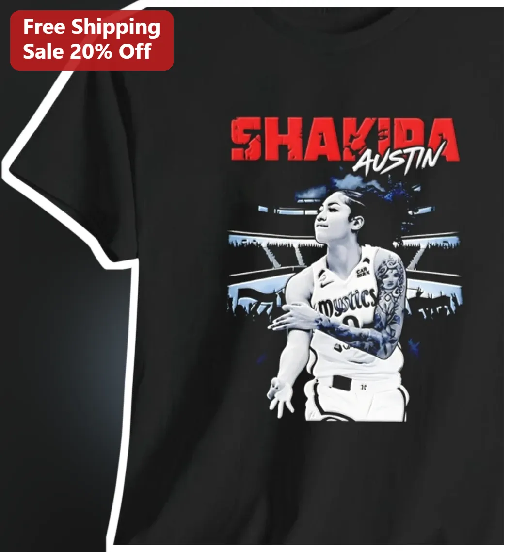 Shakira Austin Tee Washington Mystics WNBA Fan Gift Black Cotton T-Shirt