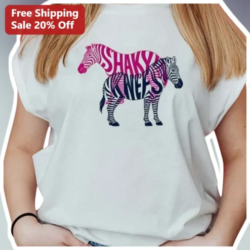 Shaky Knees Tee Funny Zebra Graphic Music Festival Shirt for Men Women