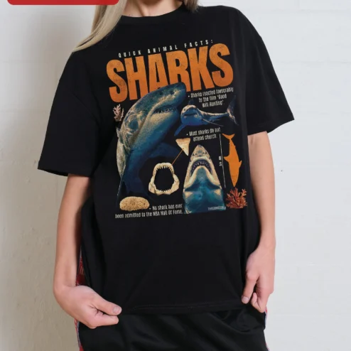 Shark Facts Tee Quick Animal Facts Funny Marine Biology Gift for Science Teachers