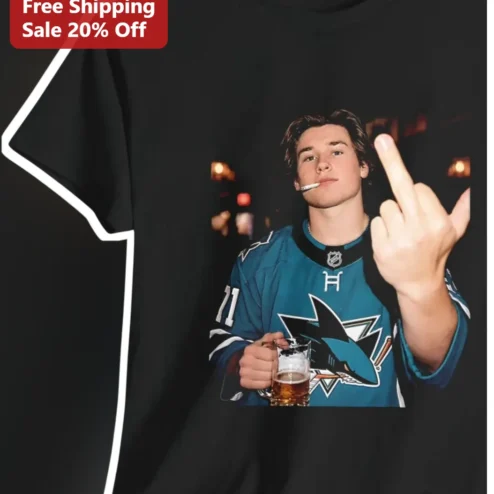 Sharks Jersey Middle Finger Photo Tee Funny San Jose Hockey Fan Gift for Men
