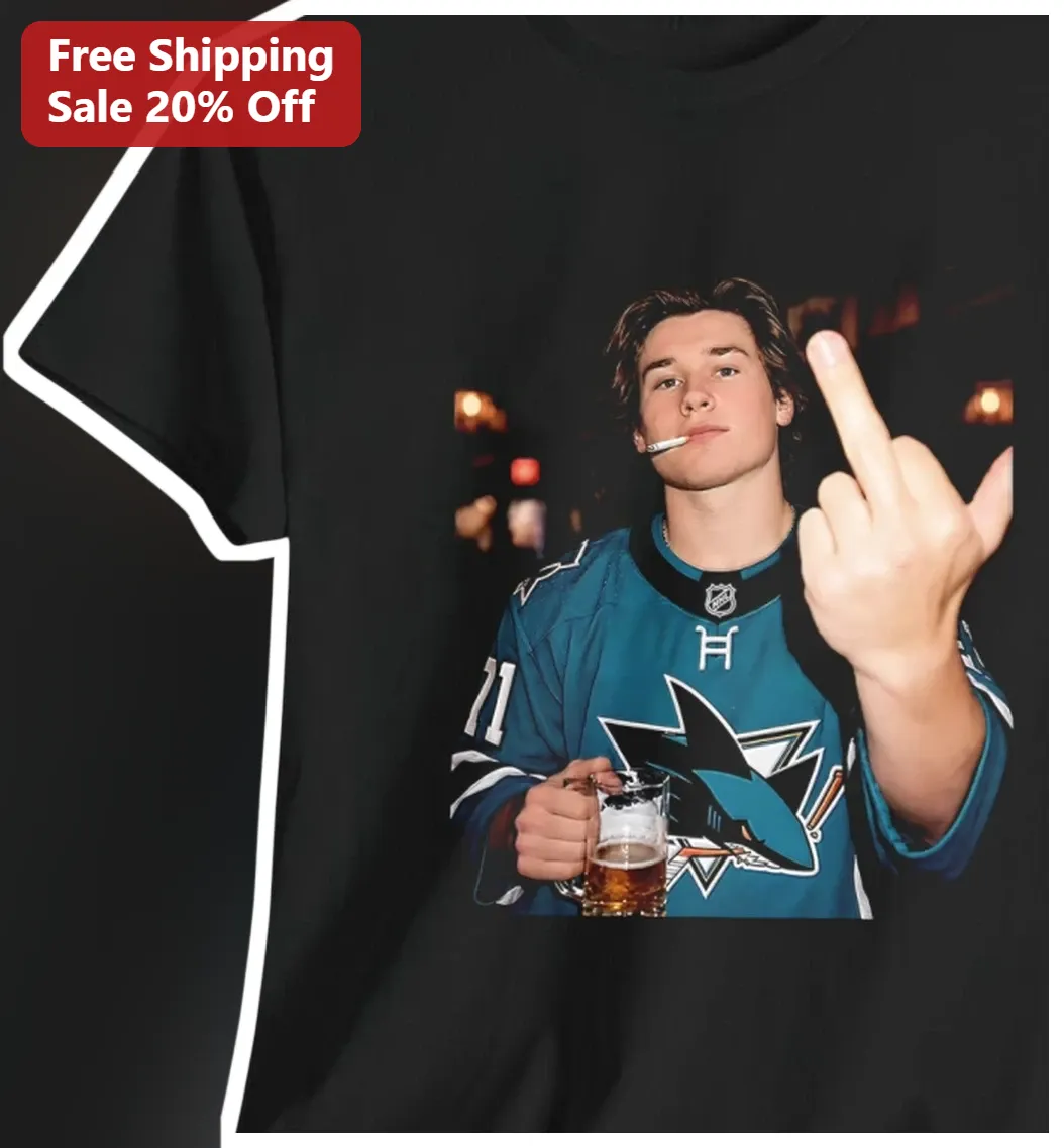 Sharks Jersey Middle Finger Photo Tee Funny San Jose Hockey Fan Gift for Men