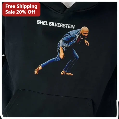 Shel Silverstein Hoodie Drake Views Album Cover Art Black Pullover available at our Chicago, Illinois warehouse
