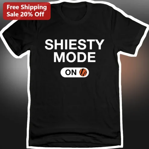 Shiesty Mode On Graphic Tee Streetwear TikTok Trend Tiger Stripe Shirt available at our Chicago, Illinois warehouse