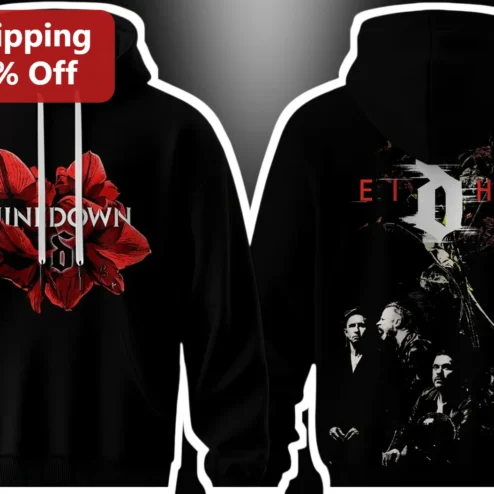 Shinedown EI8HT Album Cover Hoodie Rock Band Merch Pullover