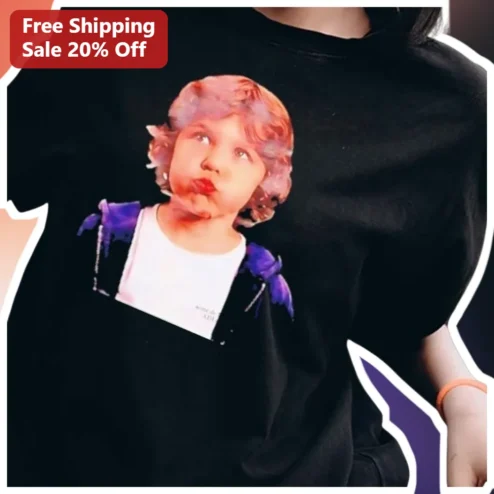 Shirley Temple Tee Vintage Hollywood Icon Graphic Shirt Retro Pop Art Black Cotton Apparel