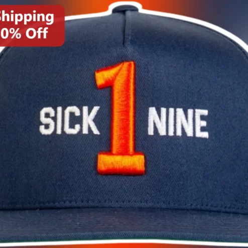 SICK 1 NINE Embroidered Trucker Hat Navy Blue Streetwear Cap