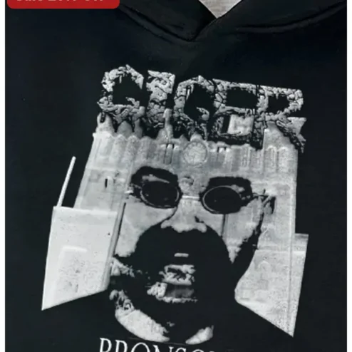 Siger Bronson Hoodie Bootleg Meme Streetwear Graphic Pullover for Men