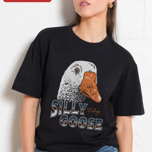Silly Fucking Goose Tee Funny Vintage Distressed Crying Bird Graphic Shirt