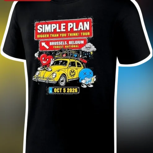 Simple Plan Bigger Than You Think Tour Brussels Forest National Oct 5 2026 Tee