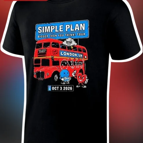 Simple Plan Bigger Than You Think Tour Tee Pop Punk Band Graphic Shirt