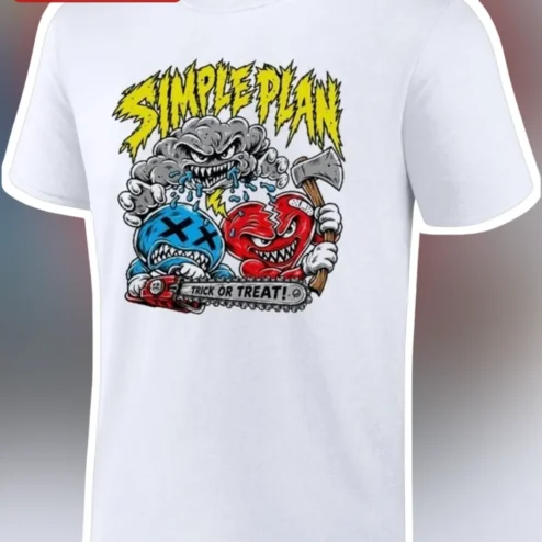Simple Plan Trick Or Treat Graphic Tee Halloween Pop Punk Band Shirt
