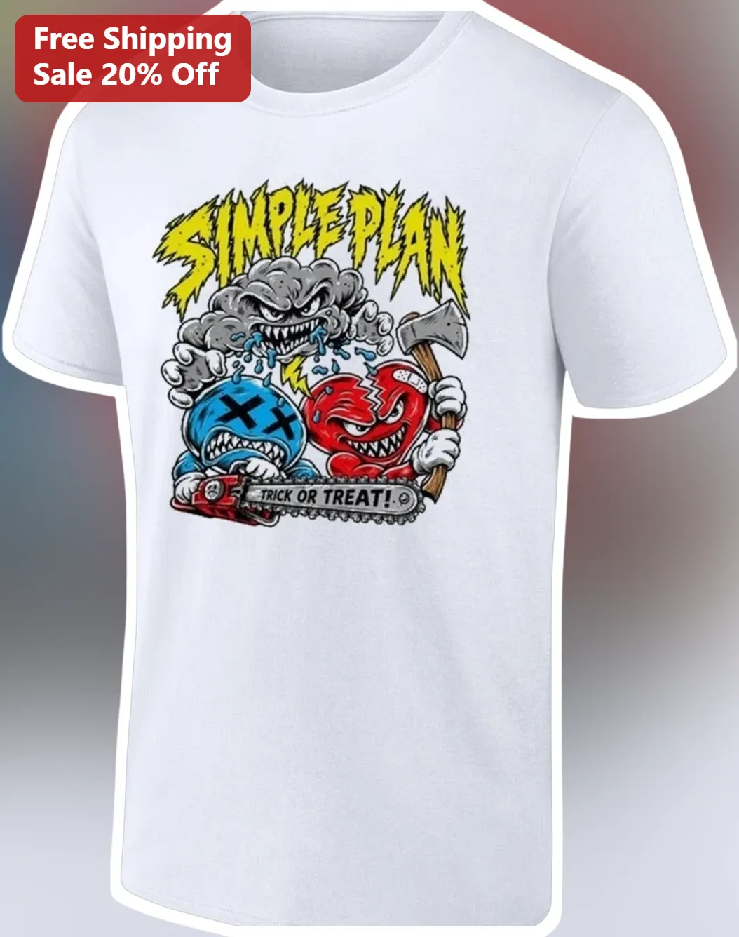 Simple Plan Trick Or Treat Graphic Tee Halloween Pop Punk Band Shirt