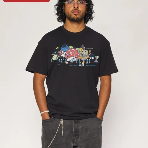 Since 1986 Vintage Mushroom Graphic Tee Born In 1986 Birthday Gift For Women Men on a hanger, ready to ship from Chicago, Illinois