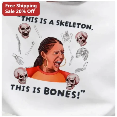 Skeleton Tee This Is A Skeleton This Is Bones Funny Halloween Graphic Shirt for Women