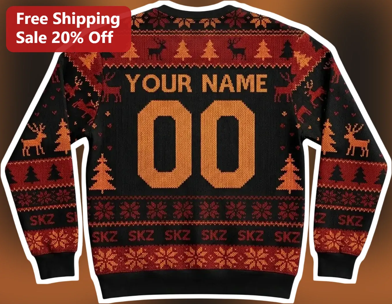 SKZ Stray Kids Ugly Christmas Sweater Personalized Name Number Kpop Fan Gift