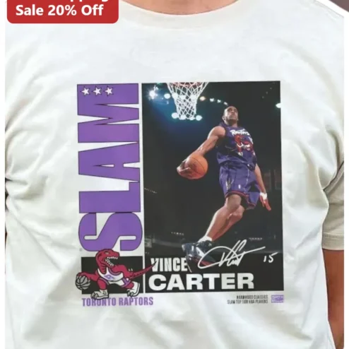 SLAM Vince Carter Toronto Raptors Tee Vintage Basketball Graphic Shirt