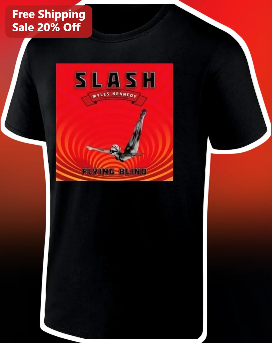 Slash Featuring Myles Kennedy The Conspirators Flying Blind Tee Rock Band Merch