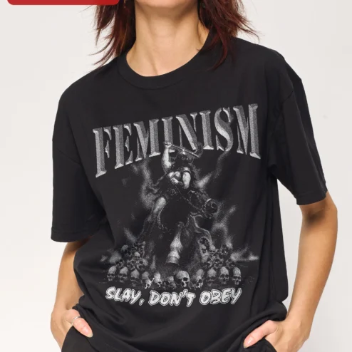 Slay Don't Obey Feminism Graphic Tee for Women
