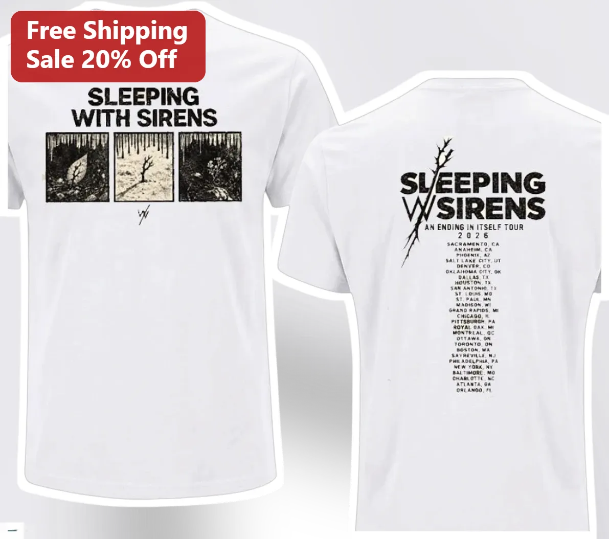 Sleeping With Sirens An Ending In Itself Tour 2026 Graphic Tee