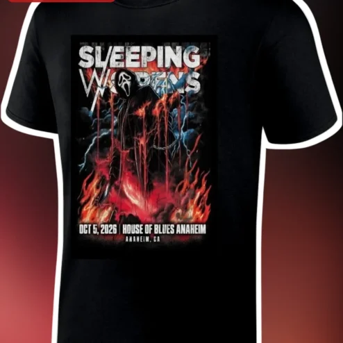 Sleeping With Sirens Ghostface Graphic Tee Horror Band Merch Shirt
