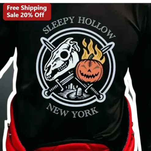 Sleepy Hollow New York Long Sleeve Shirt Headless Horseman Halloween Souvenir Gift