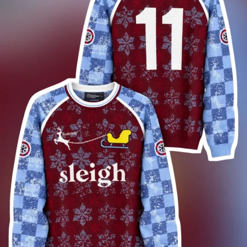 Sleigh Sweater Winnipeg Jets Ugly Christmas Knit Pullover with Reindeer and Snowflake Pattern available at our Chicago, Illinois warehouse