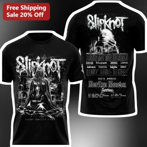 Slipknot Bring Me The Horizon Marilyn Manson Heavy Metal Tour Tee