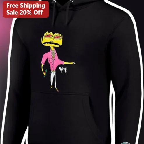 Sloth Hoodie Gorillaz 2D Murdoc Niccals Alternative Rock Music Merch Pullover