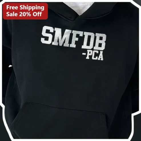 PCA Hoodie Vintage Collegiate Distressed Pullover Black Cotton Fleece Streetwear Apparel