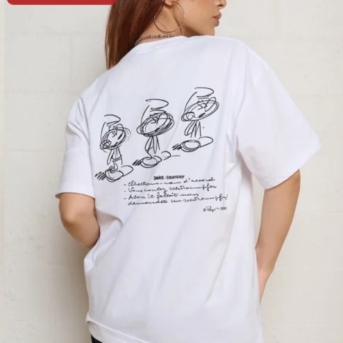 SMURFS x THREADHEADS Tee Smurfs Nostalgia Streetwear Graphic T-Shirt for Adults