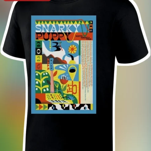 Snarky Puppy North America Tour Tee Jazz Fusion Band Shirt Retro Poster Graphic