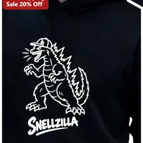 SNELLZILLA Hoodie Kaiju Monster Godzilla Parody Graphic Sweatshirt for Men Women Fall Winter Gift