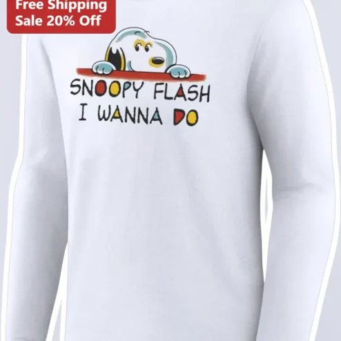 Snoopy Flashbeagle I Wanna Do Long Sleeve Tee Peanuts Friends Logo Parody Gift