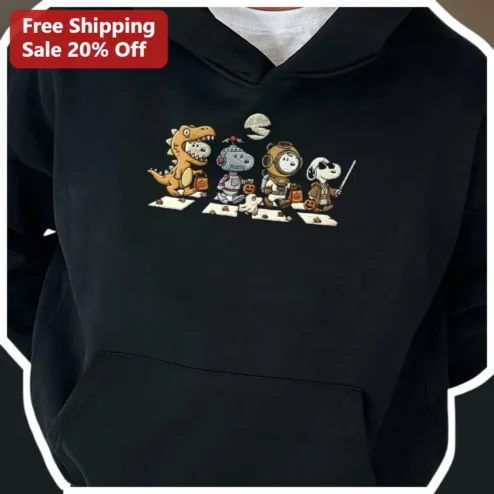Snoopy Hoodie Halloween Trick or Treat Peanuts Graphic Pullover for Men Women