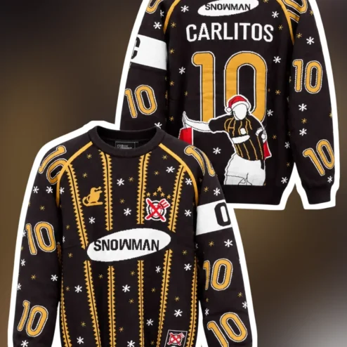 SNOWMAN Sweater Cristiano Ronaldo Ugly Christmas Knit Crewneck Personalized Name Number Gift