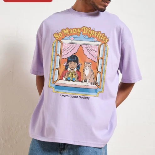 So Many Dipshits Learn About Society Steven Rhodes Retro Graphic Tee