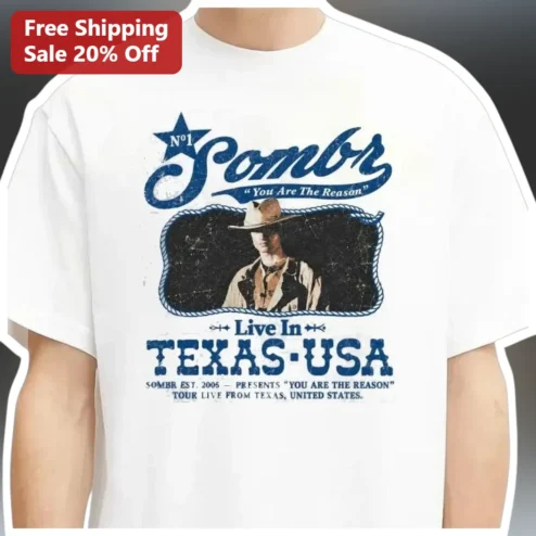 Sombr You Are The Reason Live In Texas USA Vintage Concert Tour Graphic Tee