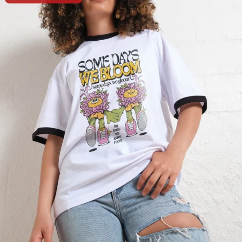 Some Days We Bloom Some Days We Gloom Mental Health Affirmation Ringer Tee