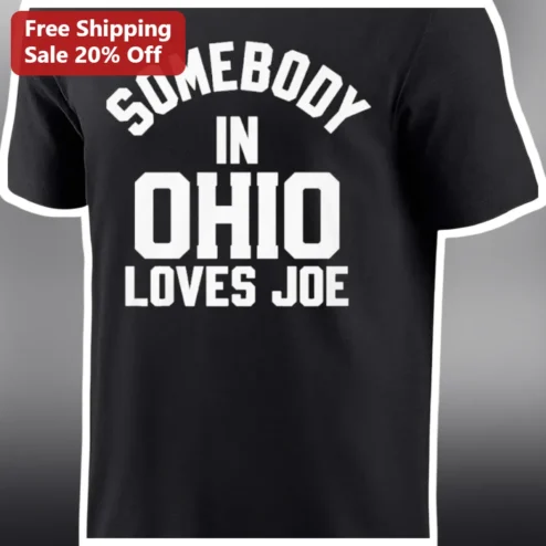 Somebody in Ohio Loves Me Personalized Name Varsity Tee Gift for Long Distance Partner