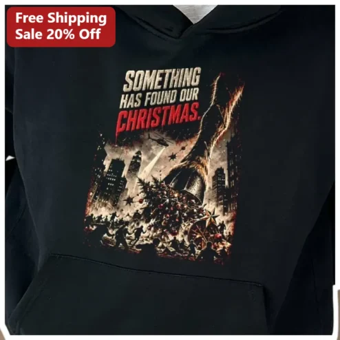 Something Has Found Our Christmas Krampus Horror Hoodie Funny Dark Holiday Gift available at our Chicago, Illinois warehouse