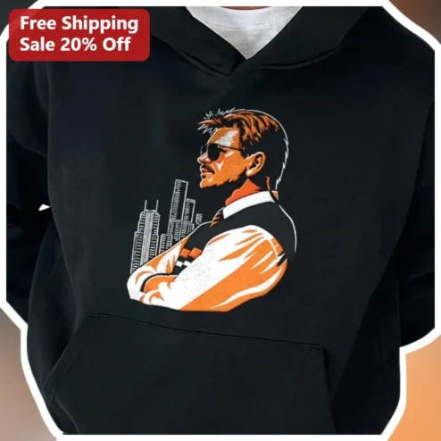 Sonny Crockett Miami Vice Hoodie Retro 80s TV Detective Don Johnson Graphic Sweatshirt