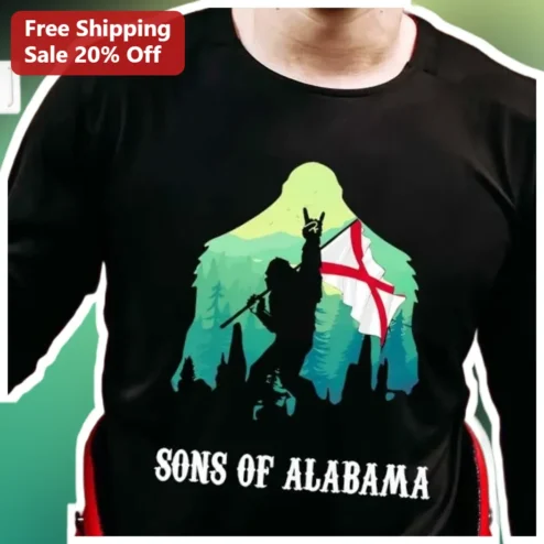 Sons of Alabama Tee Crimson Tide Fan Shirt Southern Pride Hunting Graphic