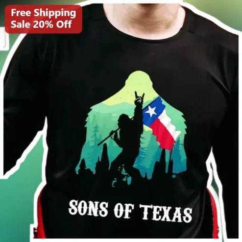Sons of Texas Long Sleeve Shirt Lone Star State Patriotic Western Apparel for Men