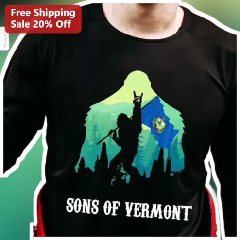 Sons of Vermont Long Sleeve Shirt Green Mountain Boys Hunter Design