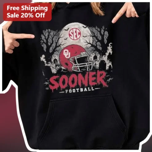 Sooner Football Hoodie Distressed Vintage OU Logo Pullover for Men